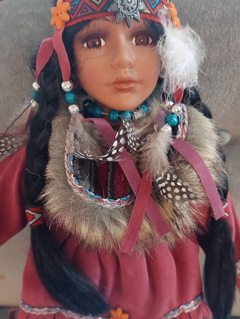 Cathay Collection Porcelain 15" Native American Indian Doll Limited Edition 5 - Picture 4 of 11